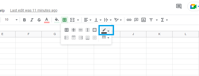 How do you add a cell border in Google Sheets-5