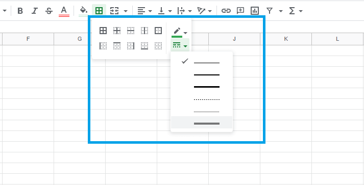 How do you add a cell border in Google Sheets-7