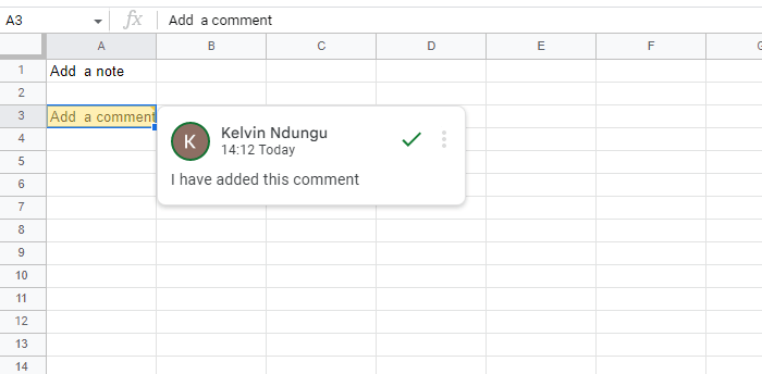 How to add notes and Comments in Google sheets10
