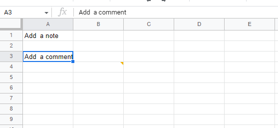 How to add notes and Comments in Google sheets6