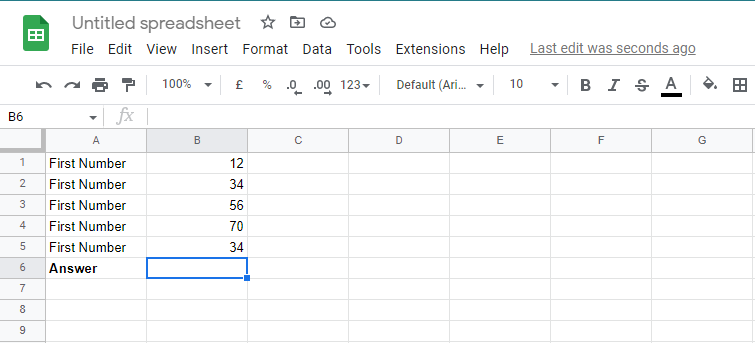 Create a complex formula in Google sheets, order of operations in Google sheets