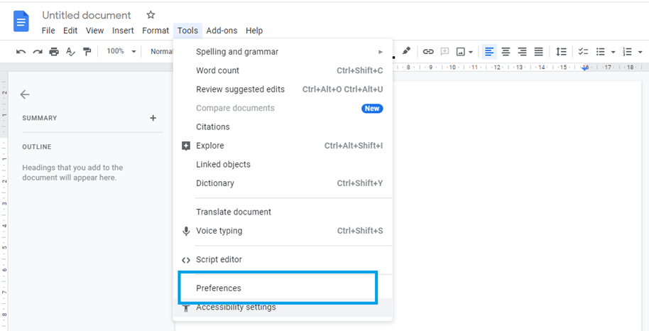 How to enable and Disable Google Docs auto Capitalization2