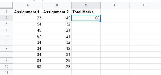 How to create and copy formulas using relative references in Google Sheets-5