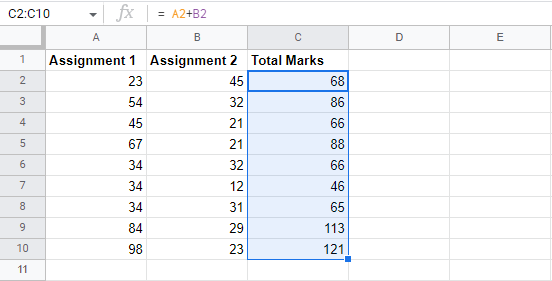 How to create and copy formulas using relative references in Google Sheets-6