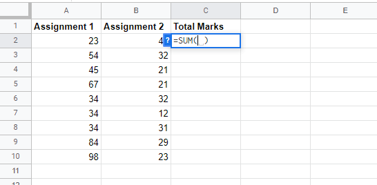 How to create formulas using functions in Google Sheets-3