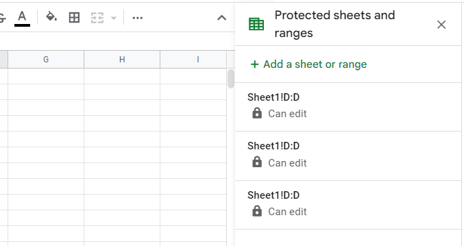 How to Protect cells using Protect sheets and Ranges in Google Sheets7