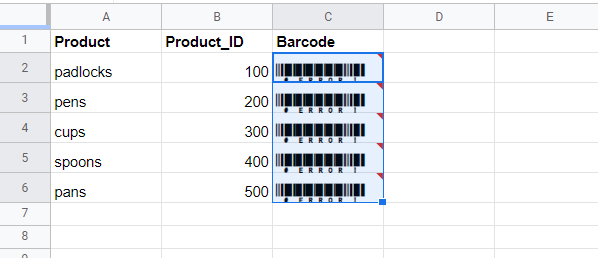 Generate a barcode in a Google Sheet, QR Code Generator16
