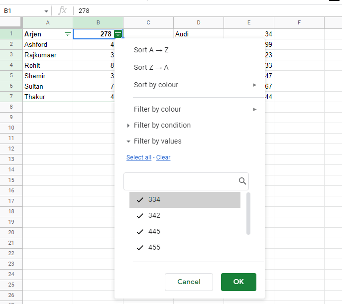 How to sort and filter sheets in Google Sheets10