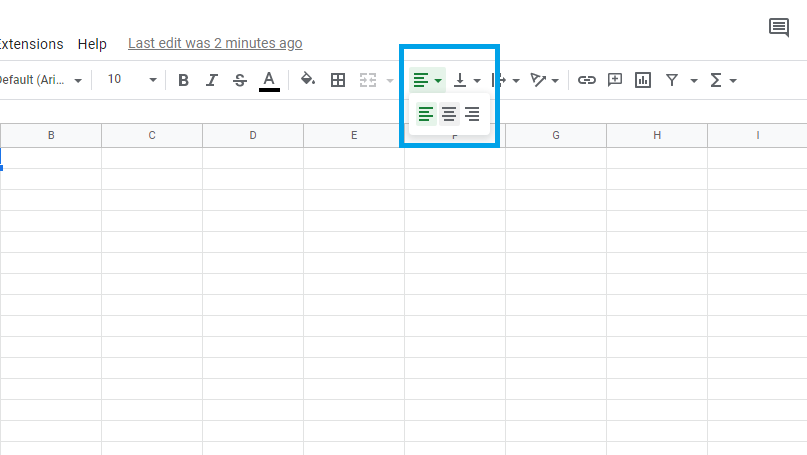 How to align text in Google Sheets-2